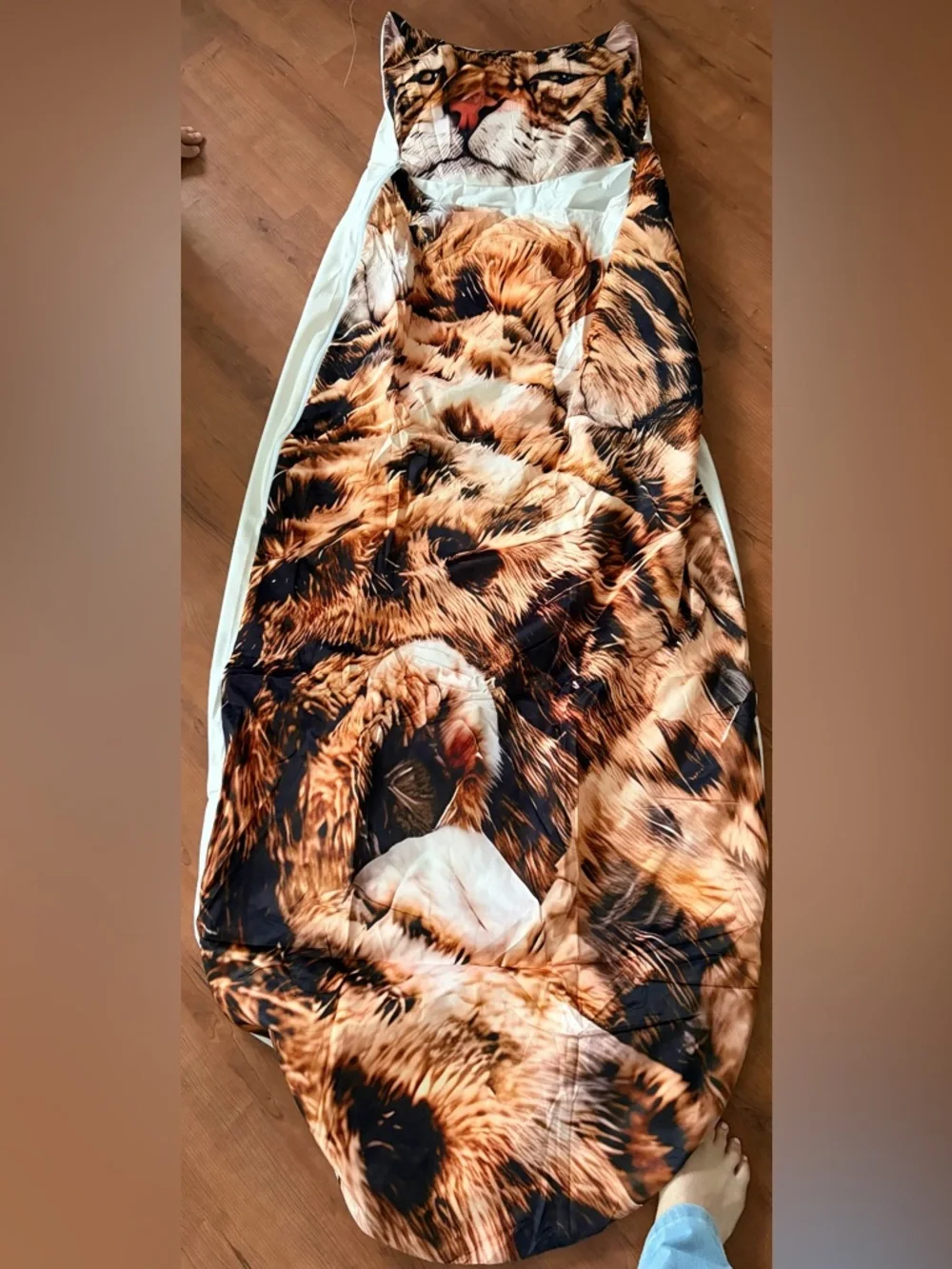 NWT Child’s Realistic Cat Print Pet Sleeping Bag w/ Attached Pillow